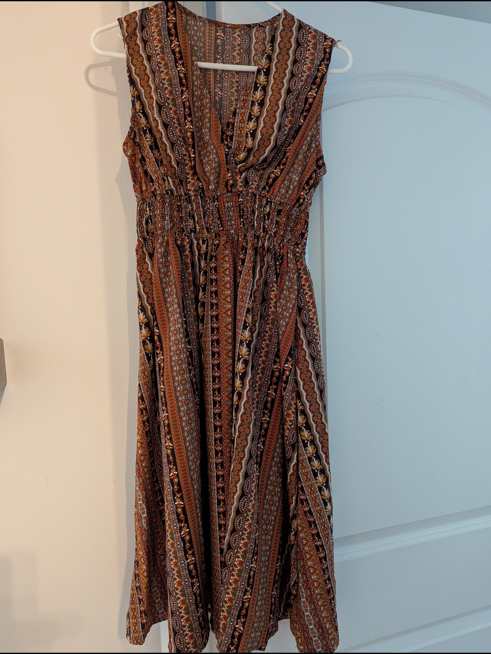 Cupshe Rust Multi Print Sleeveless Maxi Dress